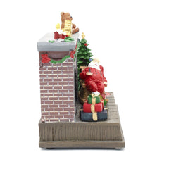 Scénario de carrousel de cheminée Noel et de Santa éclairage musique