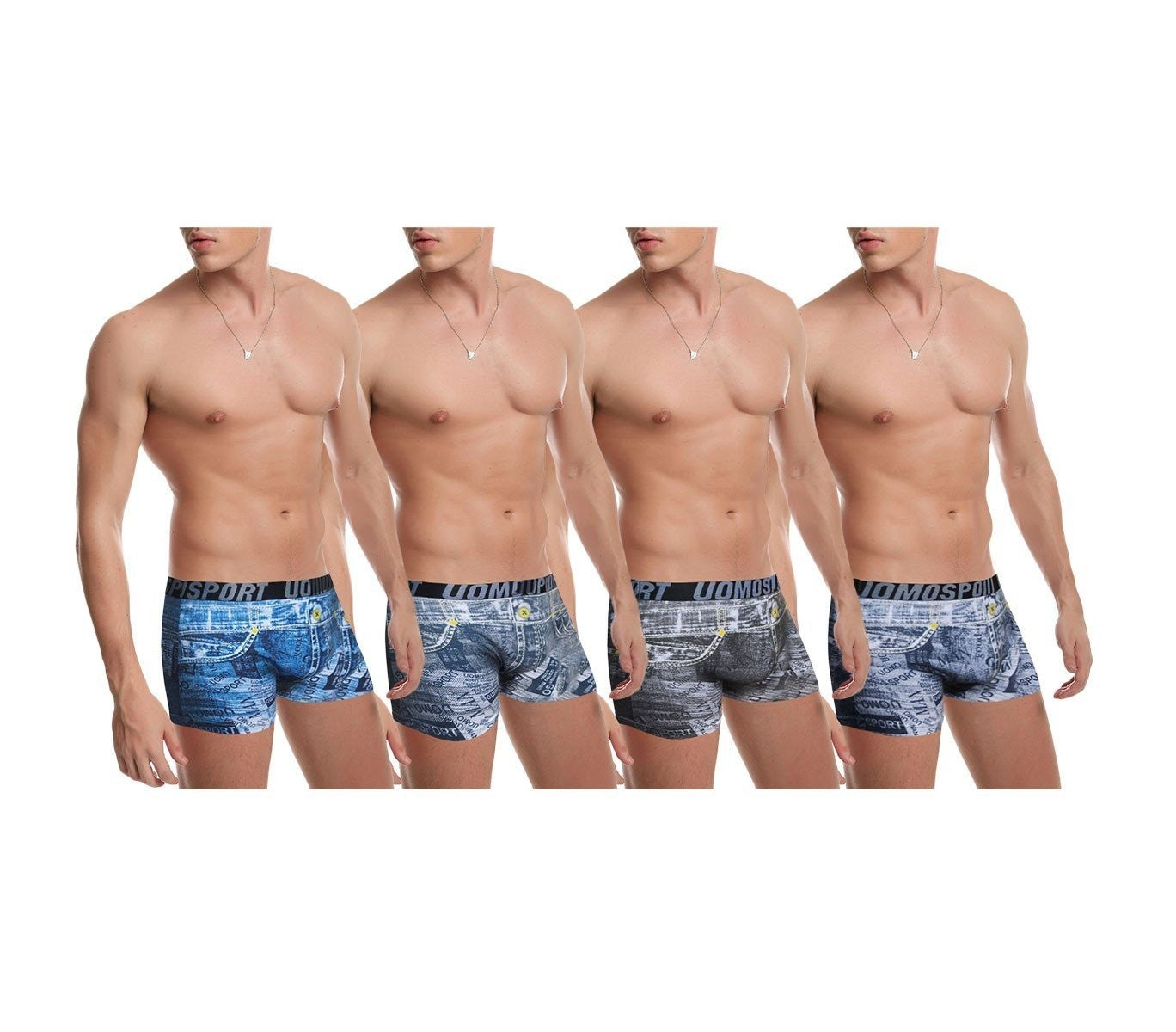 Lot de 4 - 8 - 12 boxers / caleçons en coton DENIM avec des détails de jean