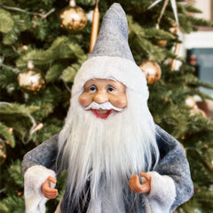 Santa Claus Robe grise 144193 Décoration de Noel 40H avec Mini-lumière