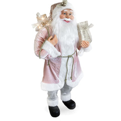 Santa Rose Avec Robe En Velours Décoration 110H Cm Musique Et Lumières