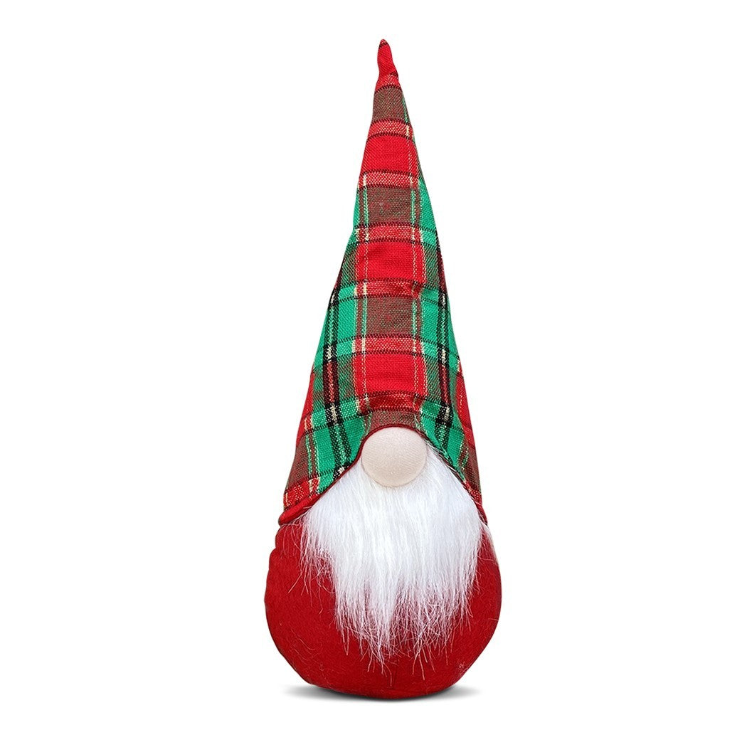 Robe écossaise de gnome de Noel et barbe décoration avec la lumière 15x13xH45 cm