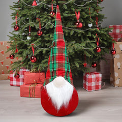 Robe écossaise de gnome de Noel et décoration de barbe lumière 22x17xH65 cm
