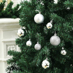 Pack 24 Boules 7 cm Noel boules de Noel Argent Décorations pour arbres