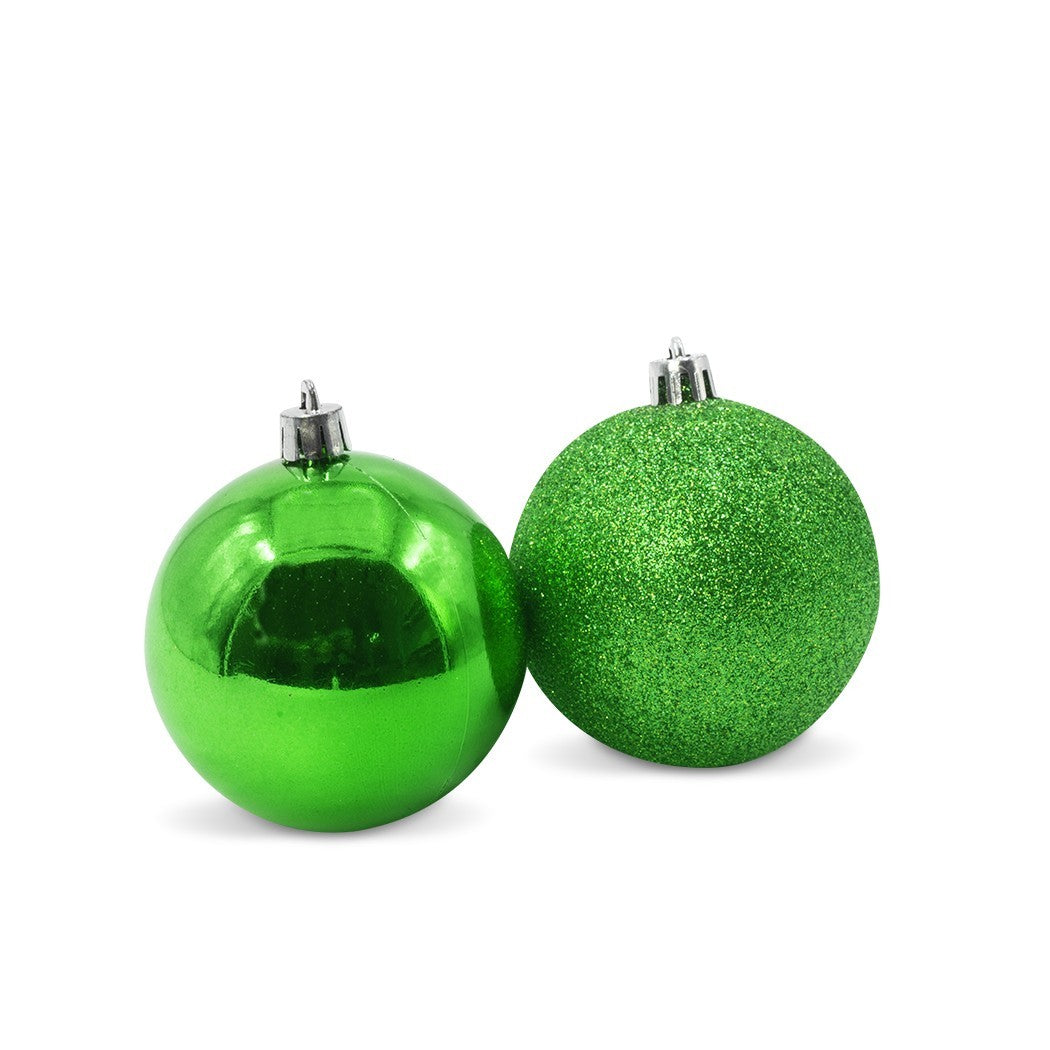 Lot 24 boules de Noël 7 cm diamètre décorations sapin de Noël vertes