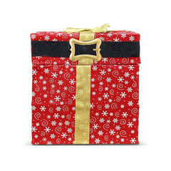 Boîte décorative Père Noël  avec 20 lumières et mouvement 28X20X30 cm