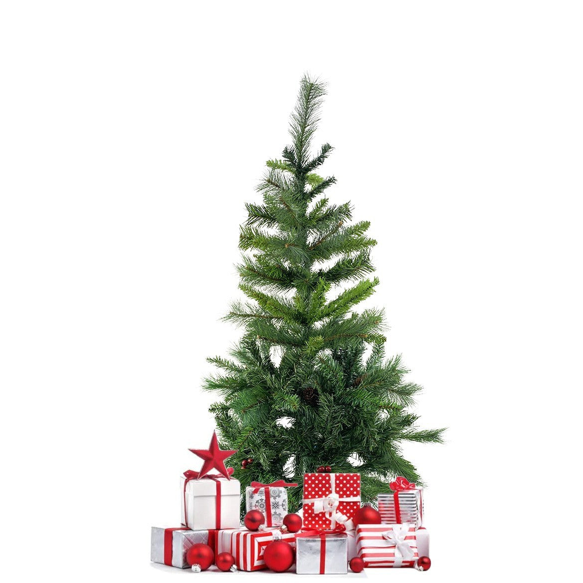 Sapin de Noël 120cm avec 380 branches pliantes en PVC sapin artificiel