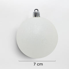 Lot 48 Sphères 7 cm Boules de Noël blanches Décorations sapin de Noël