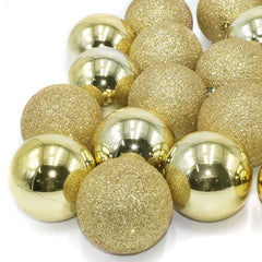 Lot de 48 boules 7 cm de Noël dorées Décorations pour sapin de Noël