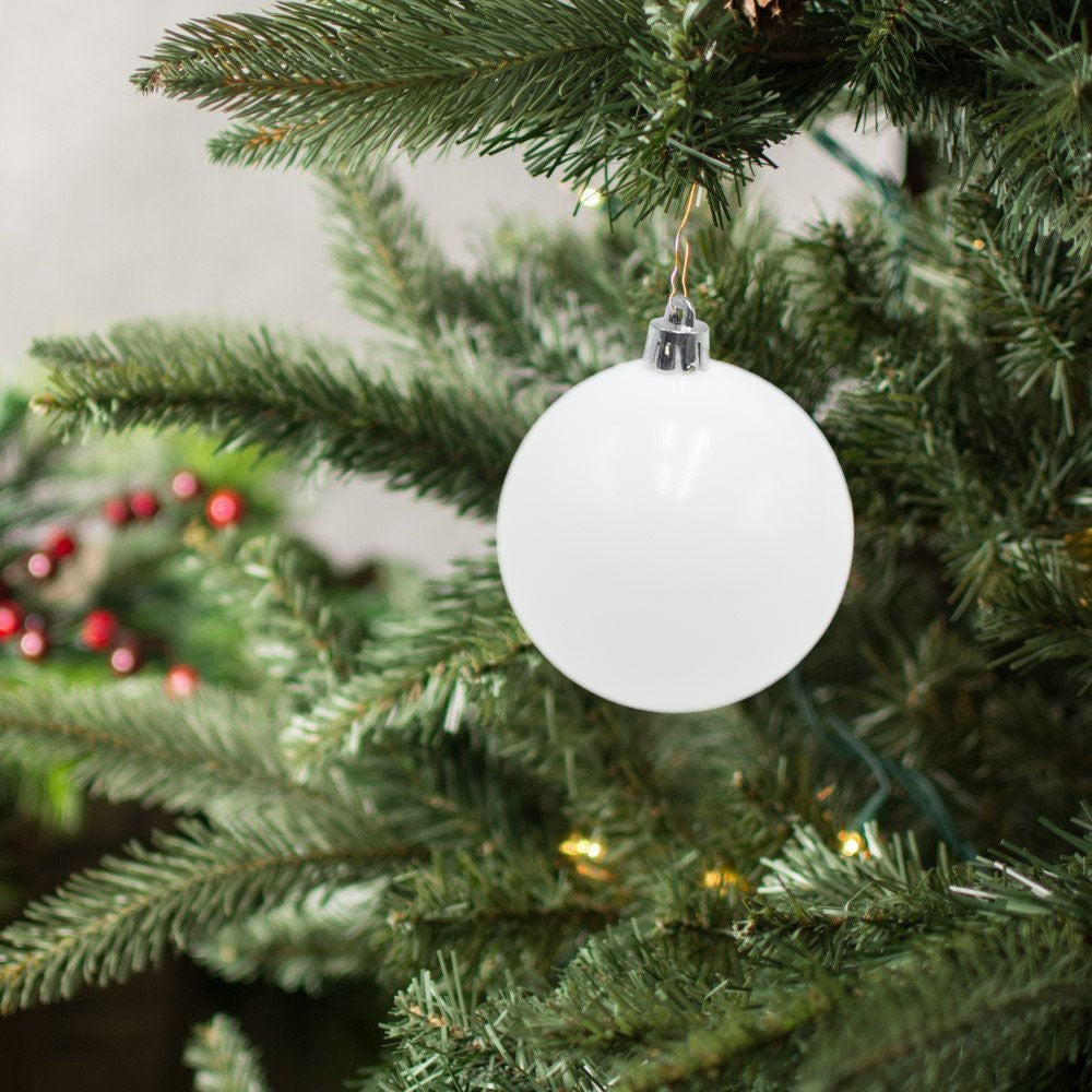 Lot 24 Boules 7 cm Noel boules Blanches Décorations pour arbres