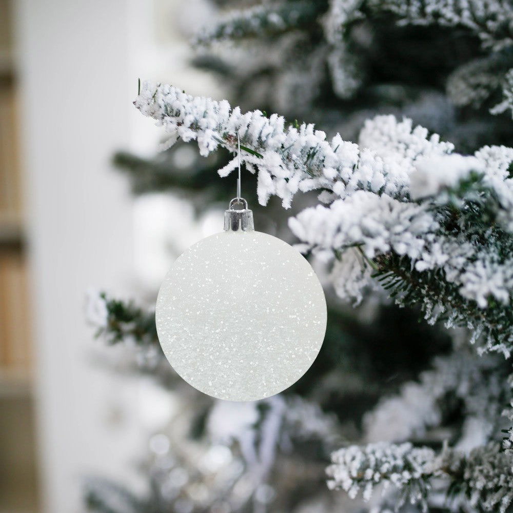 Lot 24 Boules 7 cm Noel boules Blanches Décorations pour arbres