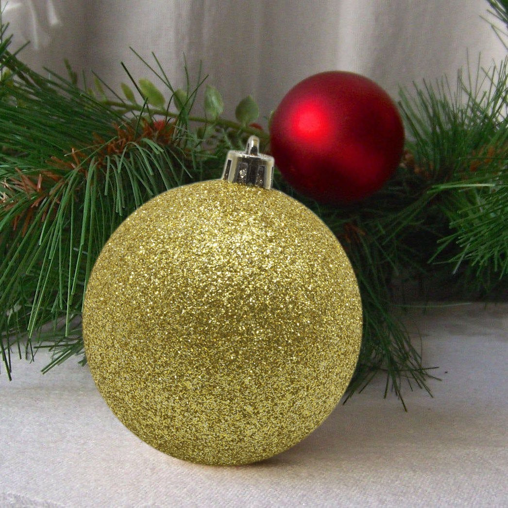 Lot de 24 boules de Noël de 7 cm Décorations dorées arbre de Noël