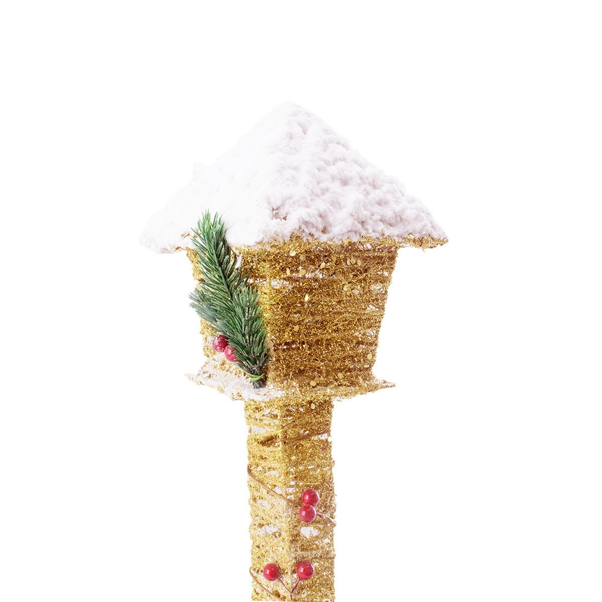 Lampe de Noël à emboîtement avec paillettes d'or miniatures 60H cm