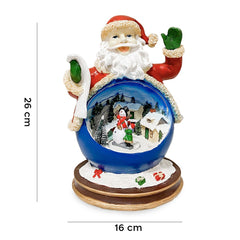 Père Noël en résine Ameublement lumières sons mouvement 16x16xH26Hcm