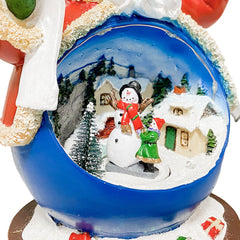 Père Noël en résine Ameublement lumières sons mouvement 16x16xH26Hcm