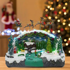 Village de Noel Scénario avec musique lumières et mouvement 27x20x32cm