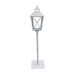 Lampadaire blanc de Noel décoration en métal et verre 60Hx14x14 cm