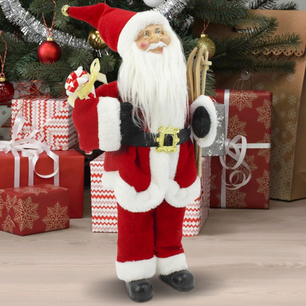 Décoration Santa avec mécanisme Carillon 45H cm Sons et Mouvement