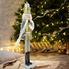 Soldat Casse-Noisette de Noel en bois décoration avec sceptre 50H cm