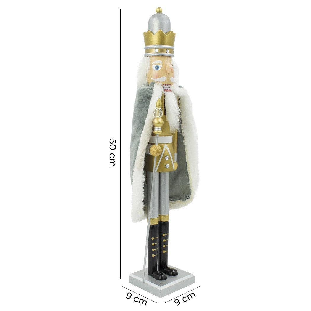 Soldat Casse-Noisette de Noel en bois décoration avec sceptre 50H cm