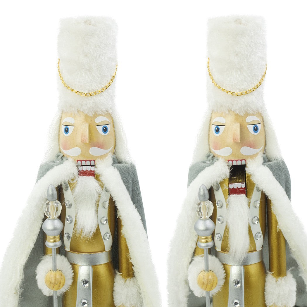 Soldat Casse-Noisette de Noel en bois décoration avec sceptre 50H cm