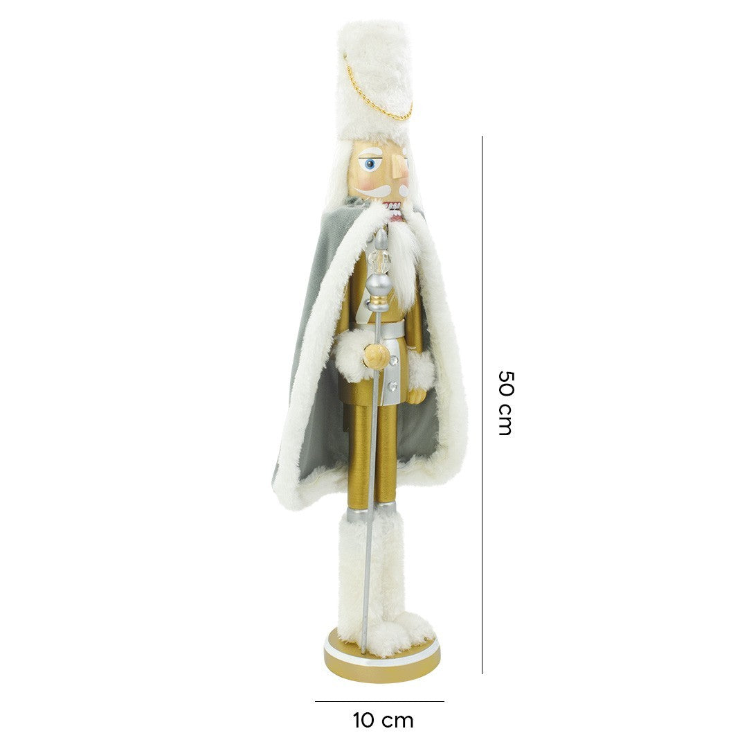 Soldat Casse-Noisette de Noel en bois décoration avec sceptre 50H cm