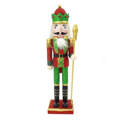 Casse-Noisette de Noel de soldat structure en bois paillettes 38Hcm