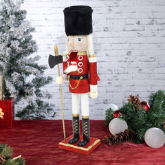 Casse-Noisette de Noel de soldat structure en bois paillettes 38Hcm