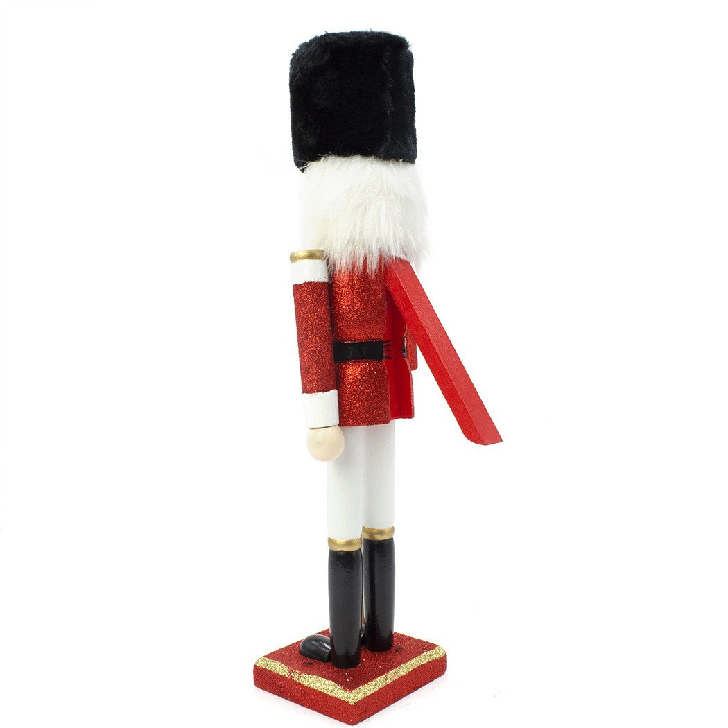 Casse-Noisette de Noel de soldat structure en bois paillettes 38Hcm