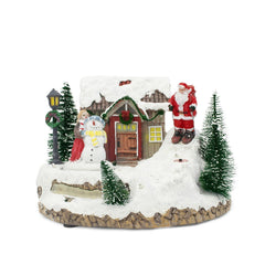 Carrousel de Noël enneigé 996986 Musique Éclairage et mouvement