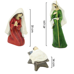 Crèche avec 3 personnages en résine 907463 41 cm décoration de Noël