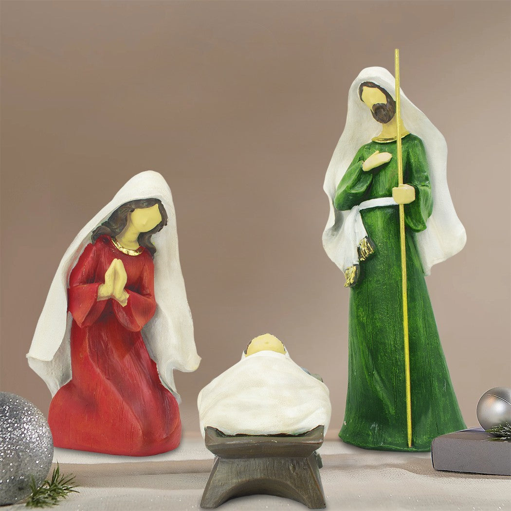 Crèche avec 3 personnages en résine 907463 41 cm décoration de Noël