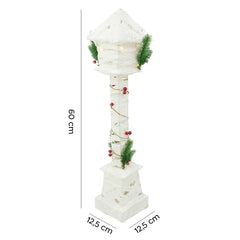 Lampe de Noël à emboîtement blanche paillettes et mini lumières 60HCm