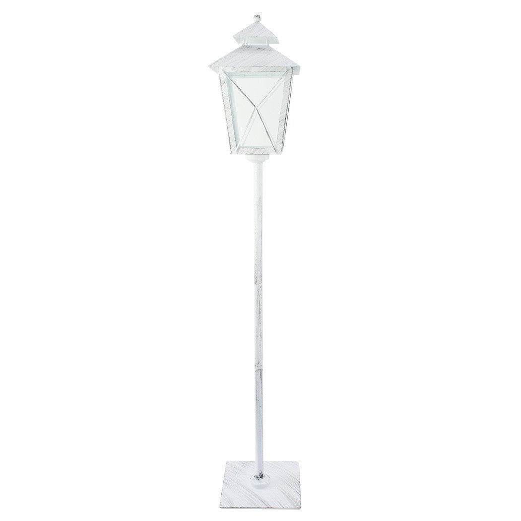 Lampadaire de Noël blanc décoration en métal et verre 106Hx18x18 cm
