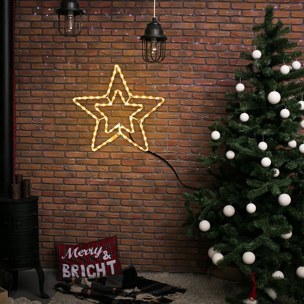 Étoile de Noël doublement lumineuse pour l'extérieur LED blanc chaud