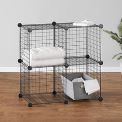 Étagère modulaire en treillis métallique 24 pièces d'étagères cubiques