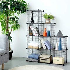 Étagère modulaire en treillis métallique 24 pièces d'étagères cubiques