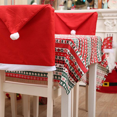 Set de 4 housses de chaise bonnet de Noël Père Noël 70 x 52 cm