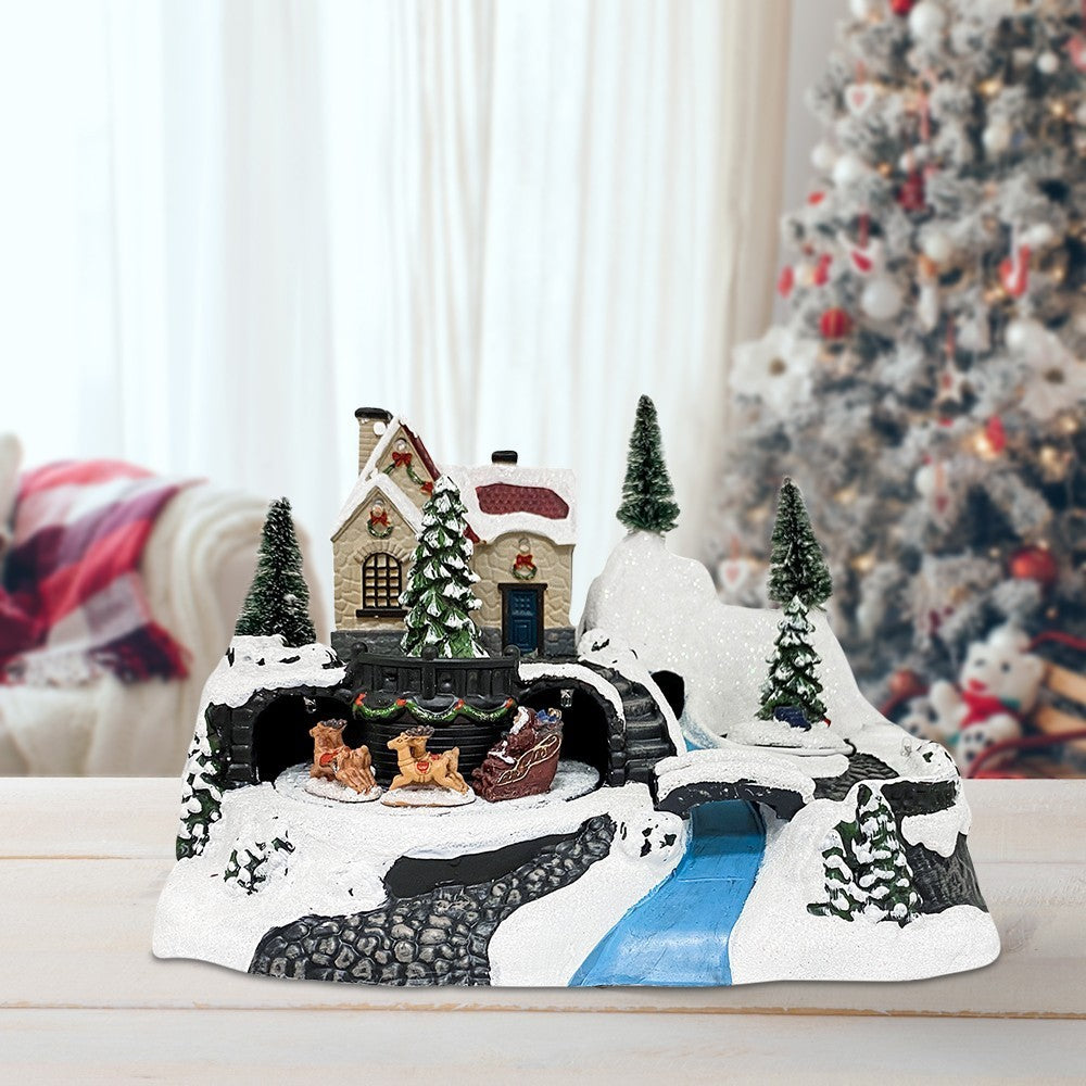 243011 Carrousel de Noël -traîneau avec lumières, sons et mouvements 24x16x17 cm