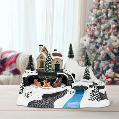 243011 Carrousel de Noël -traîneau avec lumières, sons et mouvements 24x16x17 cm