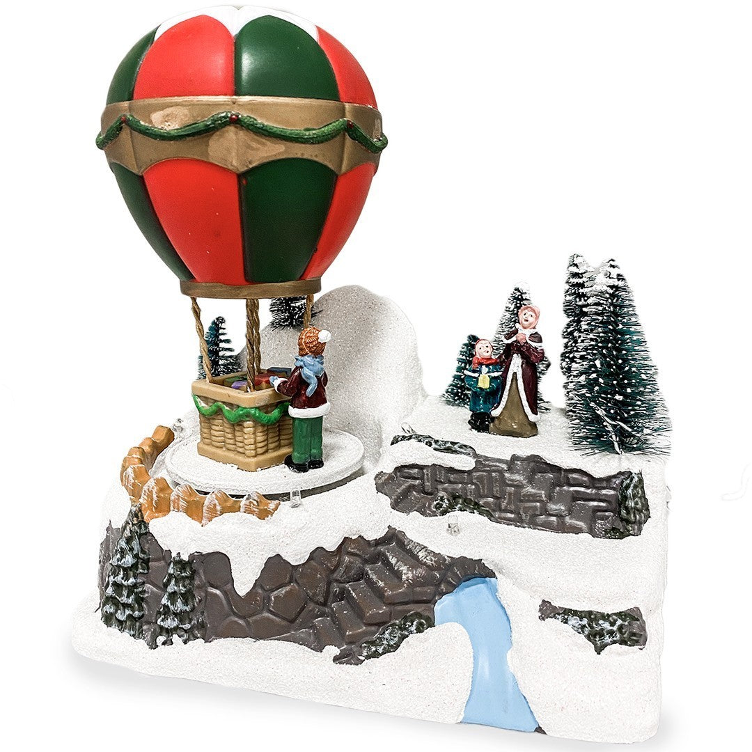 361014 Carrousel de Noël Montgolfière Carousel Lumières Sons 18x12x20cm