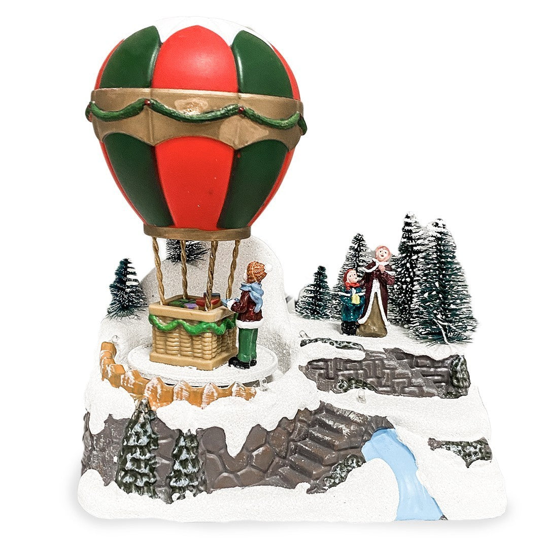 361014 Carrousel de Noël Montgolfière Carousel Lumières Sons 18x12x20cm