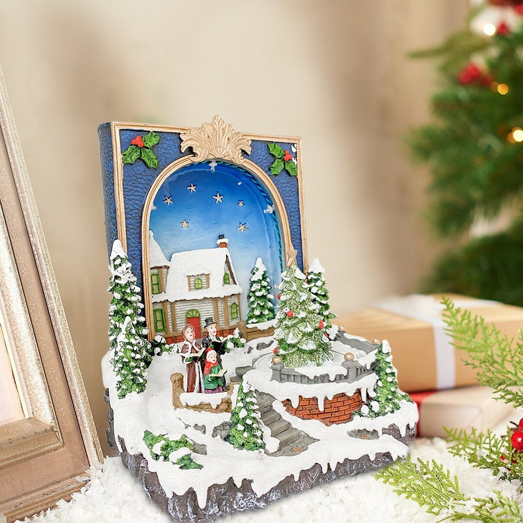 361021 Livre Arbre de Noël Lumières Sons Mouvement 19x15x21 cm