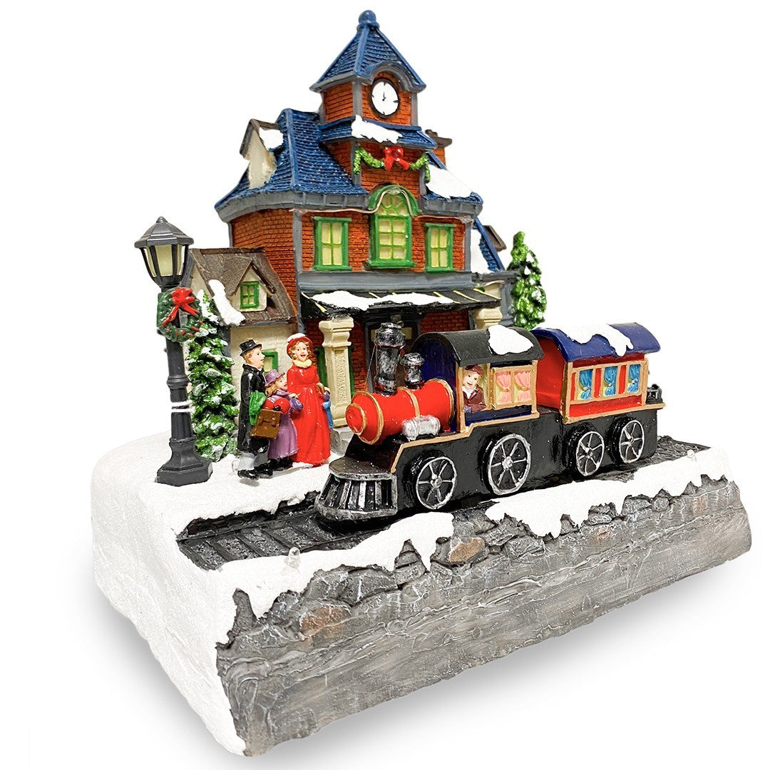 361026 Station carrousel de Noël Lumières, sons et mouvements 24x15x26 cm