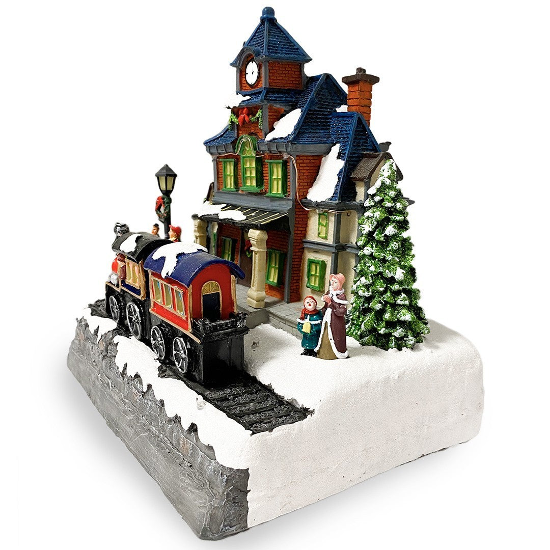 361026 Station carrousel de Noël Lumières, sons et mouvements 24x15x26 cm