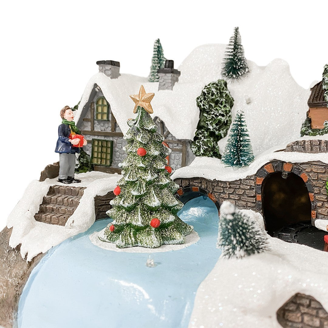 361032 Manège de Noël - décor de Noël enneigé, lumières, sons et mouvements