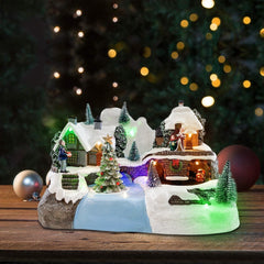 361032 Manège de Noël - décor de Noël enneigé, lumières, sons et mouvements