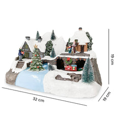 361032 Manège de Noël - décor de Noël enneigé, lumières, sons et mouvements