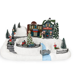 361039 Carousel Christmas Village Snow, Lights, Sounds and Movement 37x21x27
