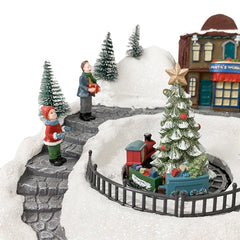 361039 Carousel Christmas Village Snow, Lights, Sounds and Movement 37x21x27