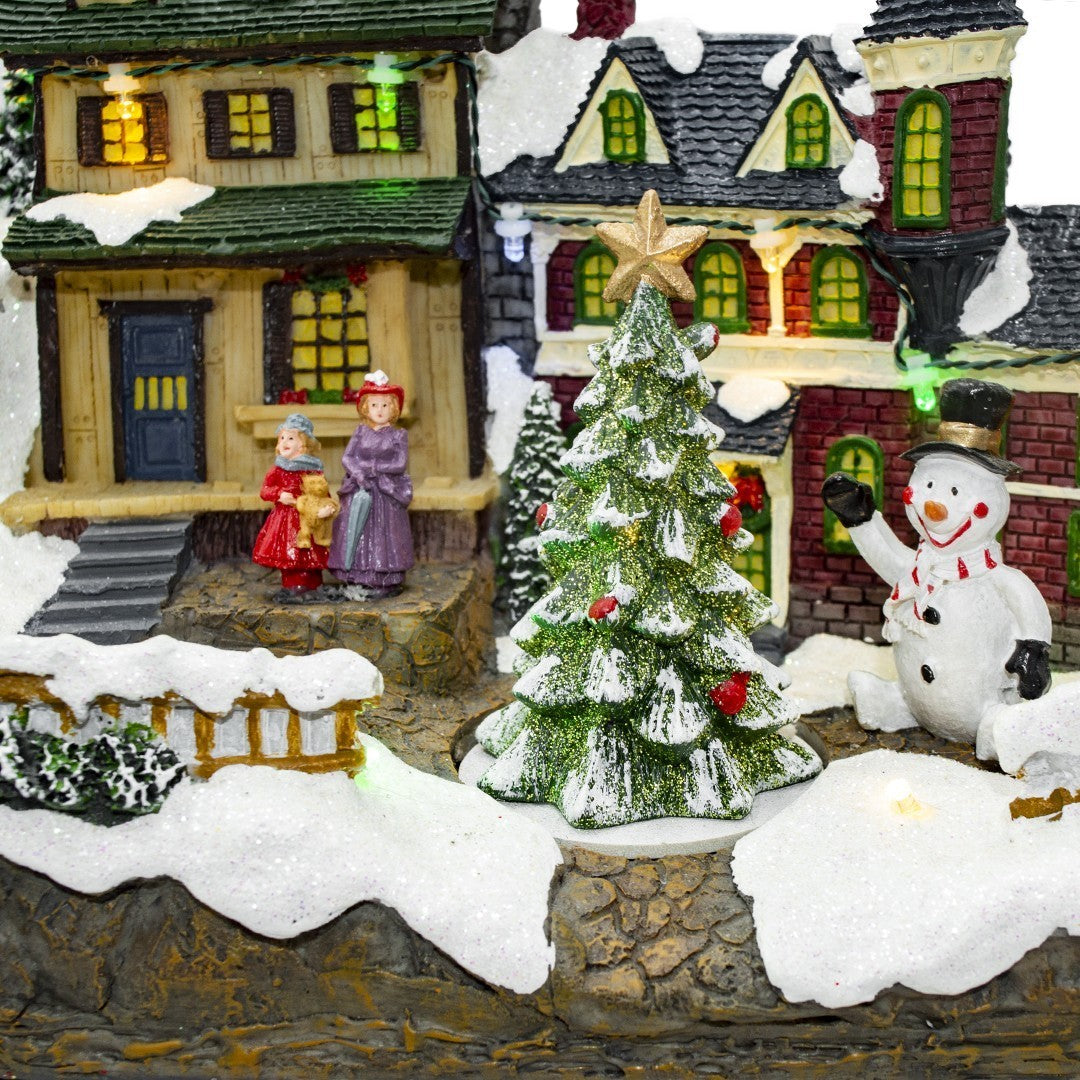 361015 Carrousel de Noël enneigé Lumières, sons et mouvements 37x16x18 CM